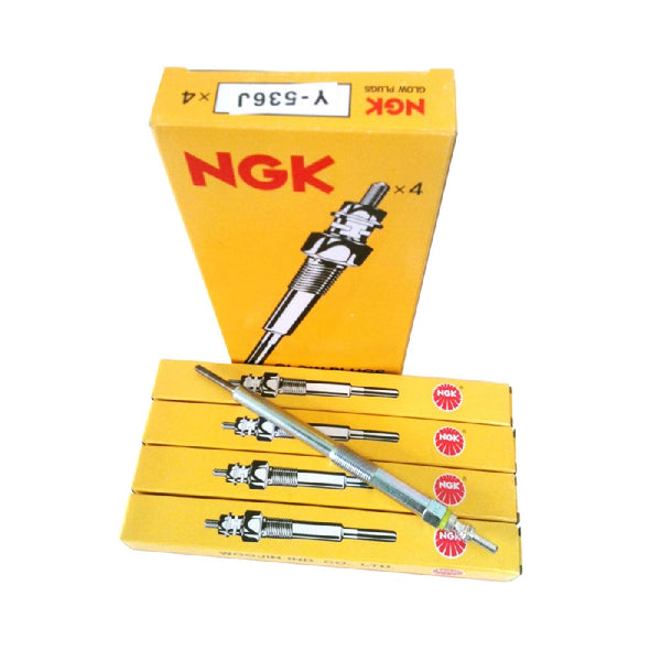 NGK Y536J Glow Plug Set(4pcs) for Ssangyong Actyon, Actyon Sports, Kyron, 6641590001, 6651590001, 6651590201