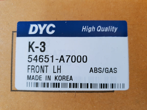 54651A7000 Brand New DYC Front Shock Absorber, LH for Kia K3, Korea Origin