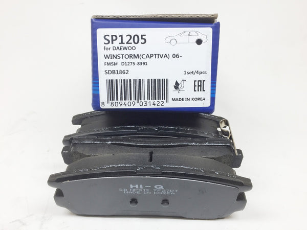 SP1205 HI-Q Rear Brake Pad Set for GM Winstorm, Captiva 2.2/2.4, 96626075